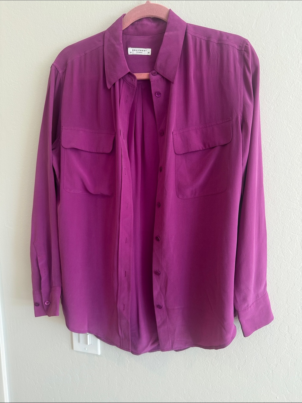 Equipment Deep Magenta Silk Button-Down Shirt